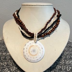 Shell and beaded necklace- handmade